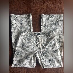 Vintage y2k express floral tropical lace up pants